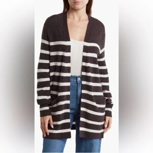 Madewell Walker Striped Cardigan Sweater Open Front Wool Alpaca Size Medium